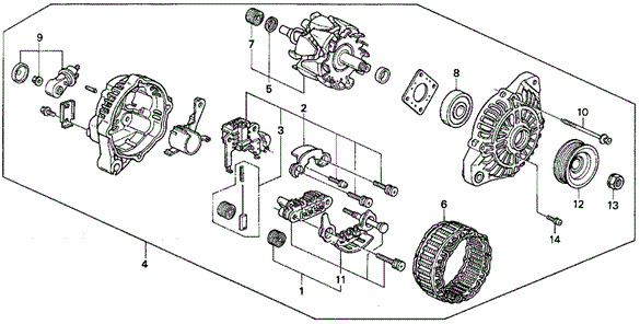 Alternator (Mitsubishi) (2) for 1995 Honda Civic del Sol #0