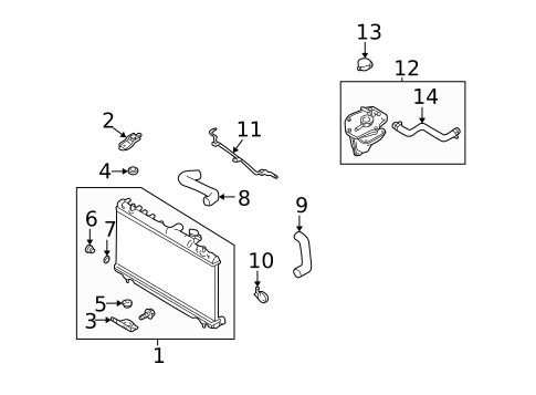 Radiator & Components for 2004 Subaru Impreza #2