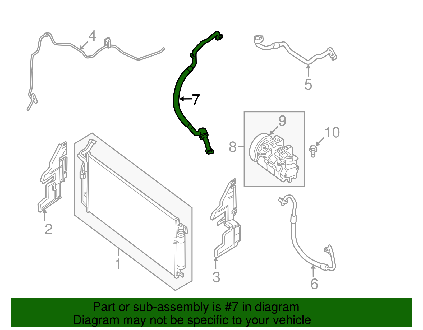 A/C Refrigerant Suction Hose - Nissan (92480-ZN50A)