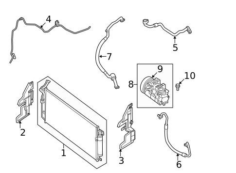 Condenser, Compressor & Lines for 2010 Nissan Altima #0