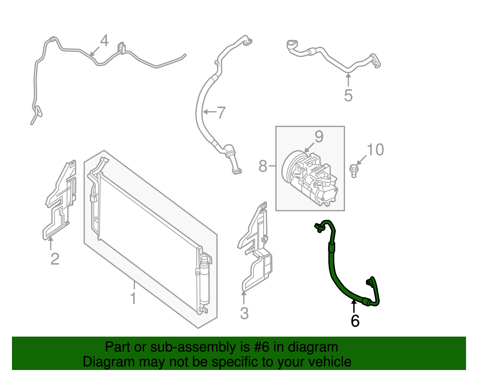 A/C Refrigerant Discharge Hose - Nissan (92490-ZN50A)