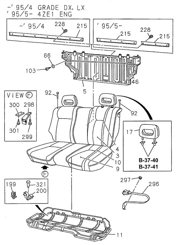 Rear Seat (2) for 1997 Honda Passport #0