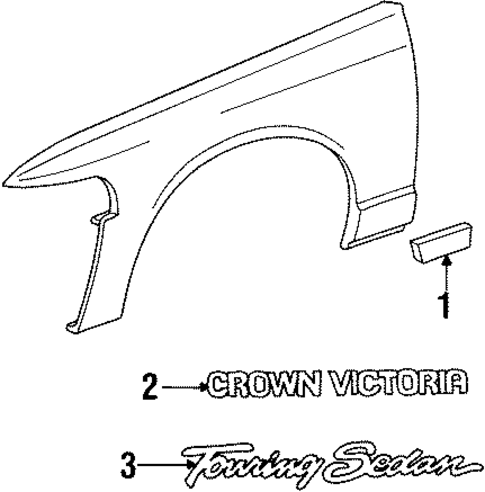 Exterior Trim - Fender for 1996 Ford Crown Victoria #0