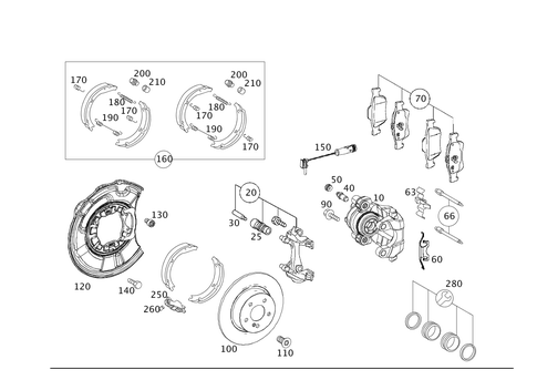 Rear Wheel Brake for 2009 Mercedes-Benz E320 #0