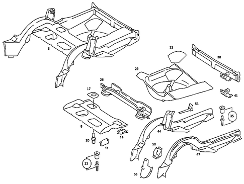 Rear End Floor for 1991 Mercedes-Benz 190E #0