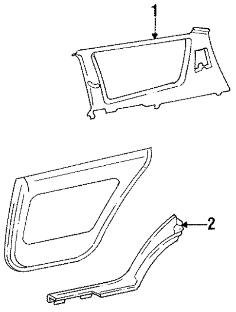 Interior Trim - Quarter Panels for 1992 Toyota Camry #0