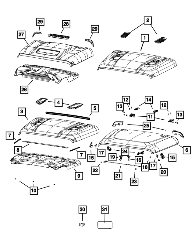 68271739AB - Body Sheet Metal Except Doors: Hood To Cowl Weatherstrip for Jeep: Gladiator, Wrangler Image