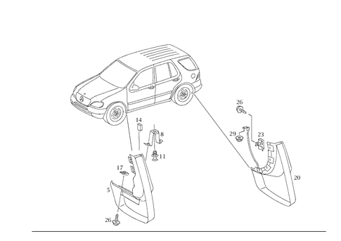 Mud Apron for 2002 Mercedes-Benz ML55 AMG #0