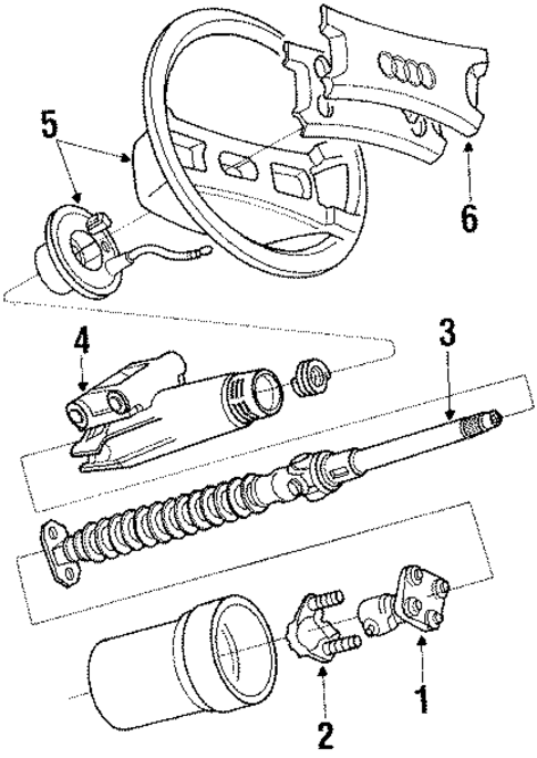 Steering Column & Wheel for 1989 Audi 200 Quattro #0