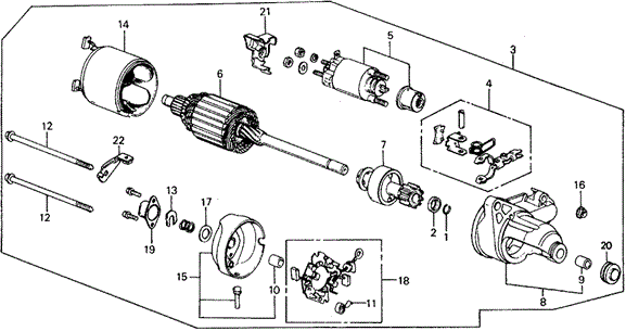 Starter Motor (Denso) (Calif.) for 1988 Honda Civic #0