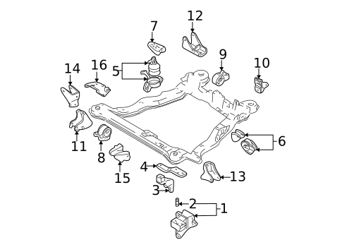Engine & Trans Mounting for 2001 Hyundai Elantra #0