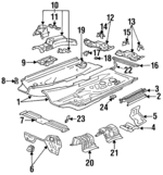 4A0804074A - Body: Floor for Audi: 100, 100 Quattro, A6, A6 Quattro, S4, S6, V8 Quattro Image