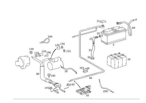 Battery, Starter/Alternator Cable for 2003 Mercedes-Benz CL500 #0