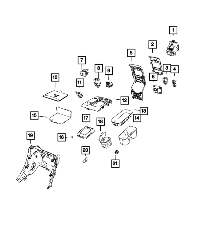 6ZA57DX8AC - : Floor Console Bezel for Mopar Image