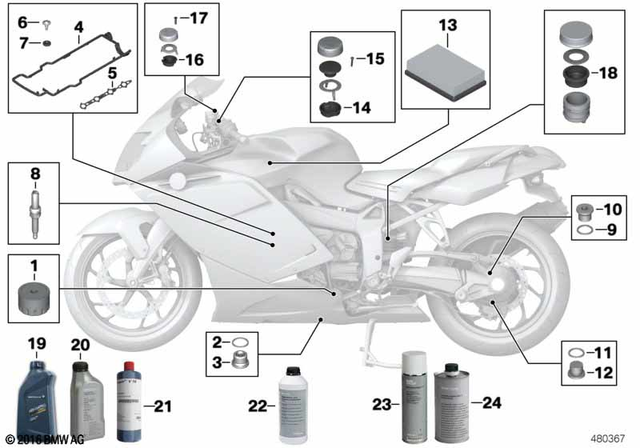 11425B70298 - Service and Scope of Repair Work: Oil Filter -  for BMW-Motorrad Image