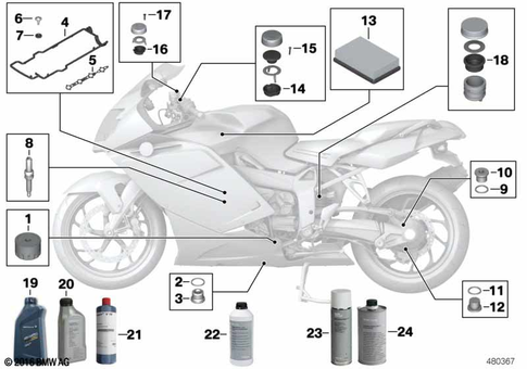 Engine Oil / Maintenance Service for 2012 BMW-Motorrad K 1300 S #0