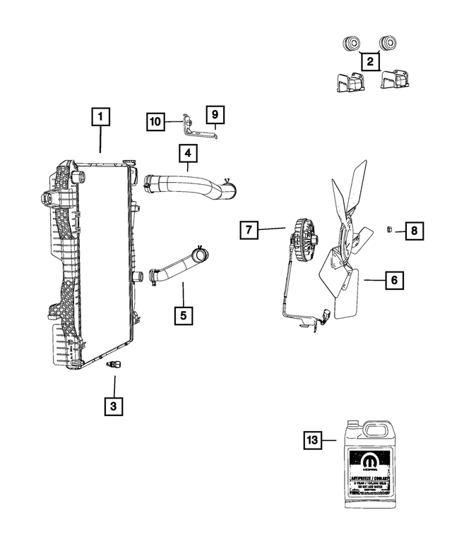 68069568AA - Cooling: Isolator Kit for Mopar Image
