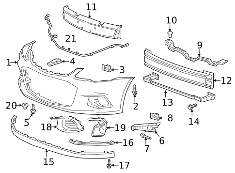 Bumper & Components - Front for 2020 Chevrolet Sonic #0