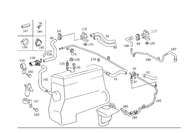 2028324894 - Heating and Ventilation: Hose for Mercedes-Benz: C220, C230, C280, C43 AMG, CLK430 Image image