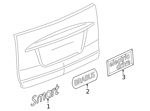 Exterior Trim - Tail Gate for 2009 Smart Fortwo #0