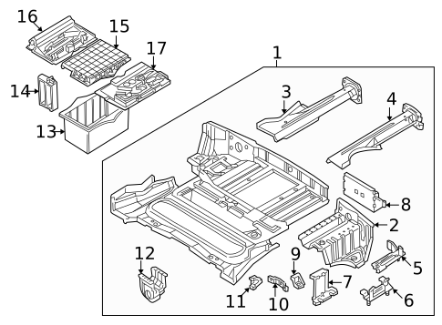 Rear Floor & Rails for 2001 BMW Z3 #0