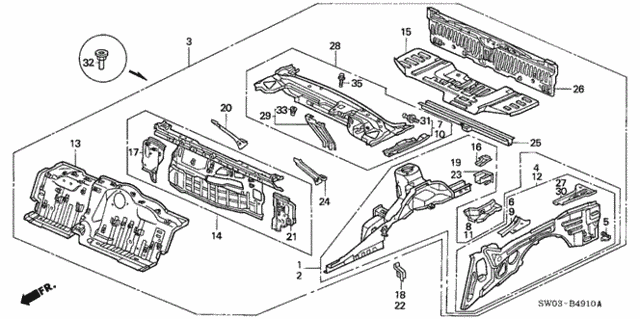 Rear Panel - Rear Frame for 2001 Acura NSX #0