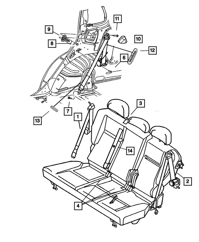 WF61XDVAE - Interior Trim: Rear Seat Belt, Left for Mopar Image