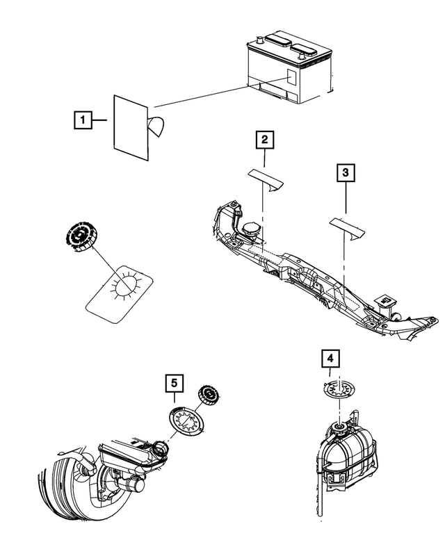 68213176AA - Labels: Coolant System Cap Label for Mopar Image image