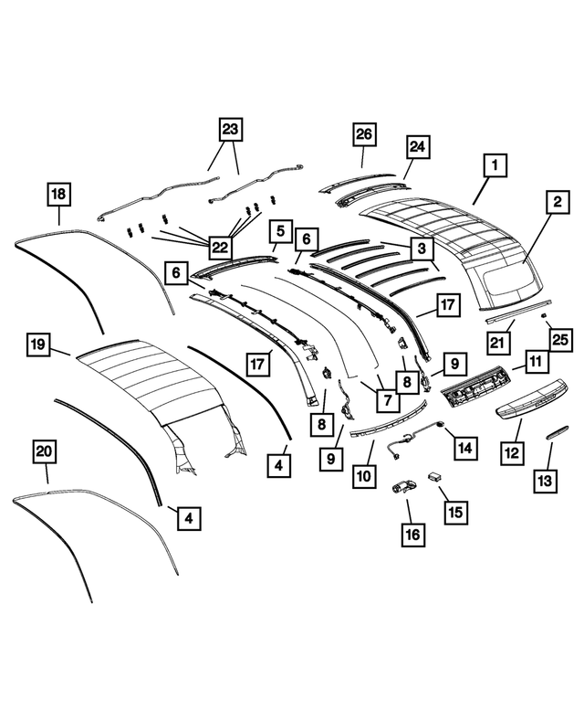 68353860AA - : Folding Top Wiring for Mopar Image