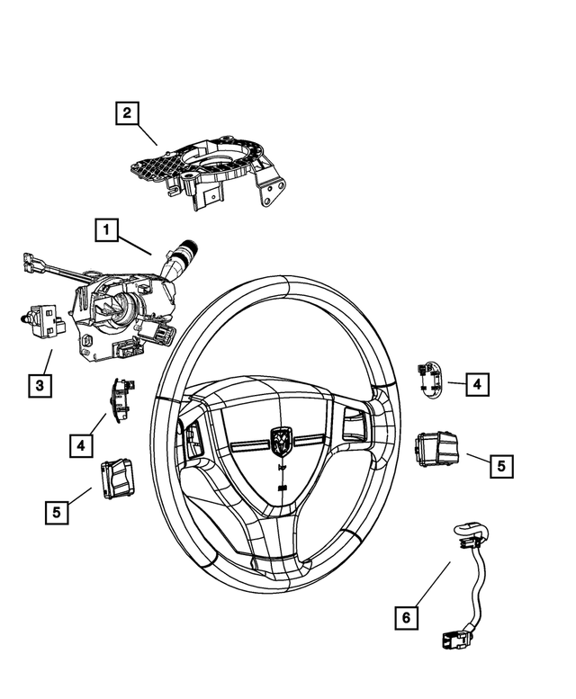 56049424AI - Electrical: Steering Wheel Wiring for Mopar Image