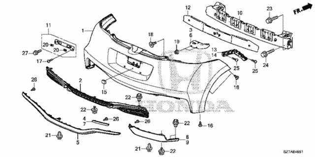 Rear Bumper (2) for 2016 Honda CR-Z #0