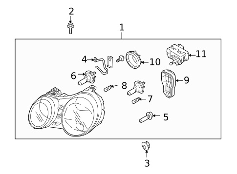 Headlamp Components for 2004 Kia Amanti #1