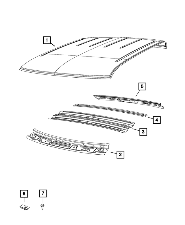 68534418AA - Body Sheet Metal Except Doors: Roof Panel for Mopar Image