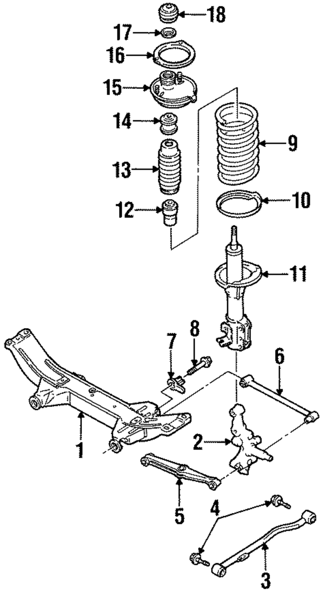 F8CZ5810716AA - Suspension: Suspension Cross-member for Ford: Escort | Mercury: Tracer Image