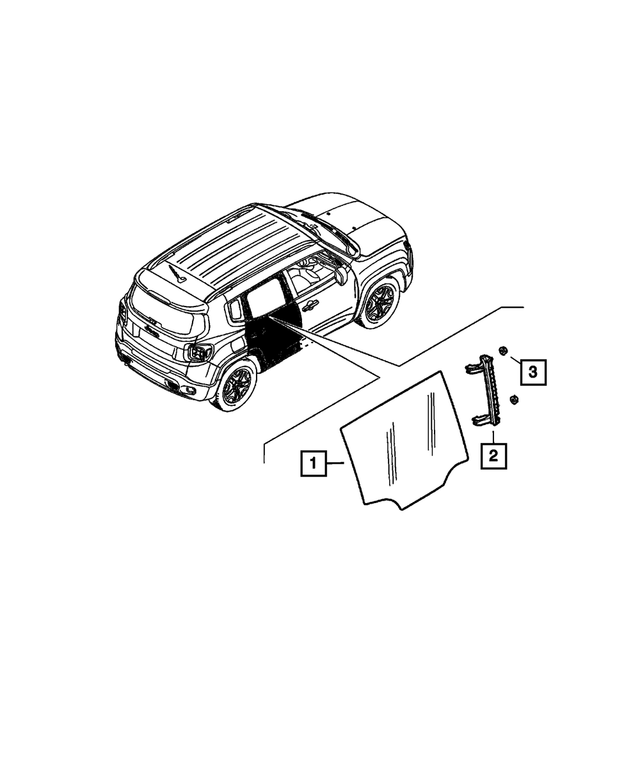 68256340AA - Glass: Rear Door Glass, Right for Mopar Image