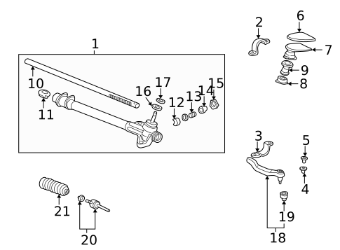 Steering Gear & Linkage for 1996 Honda Civic | OEM Parts Online