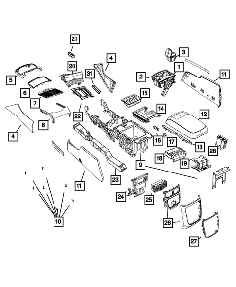 Consoles for 2015 Chrysler 300 #0