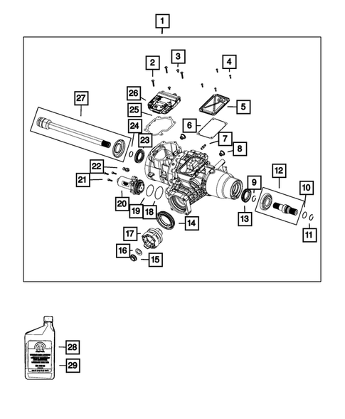Rear Axle; Housing, Differential and Vent for 2017 Jeep Cherokee #0