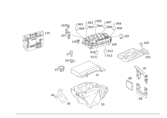 2215400324 - Electrical Equipment and Instruments: Housing for Mercedes-Benz: 250, 300S, CL550, CL600, CL63 AMG, CL65 AMG, S350, S400, S500, S550, S600, S63 AMG Image image