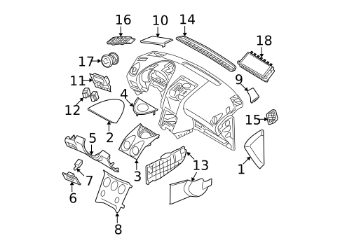 Instrument Panel Components for 2015 Nissan Rogue Select #0