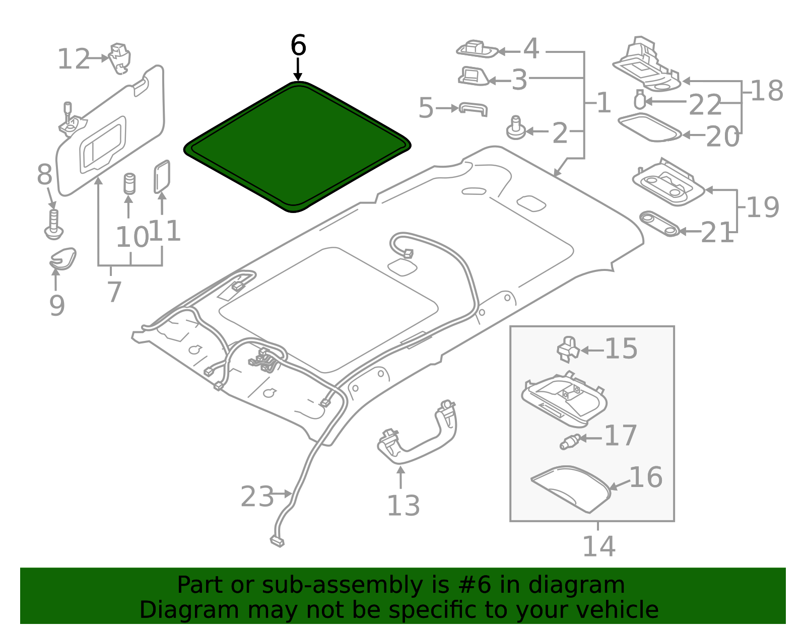 2022-2025 Subaru Forester Sunroof Opening Trim 94470SJ000VJ