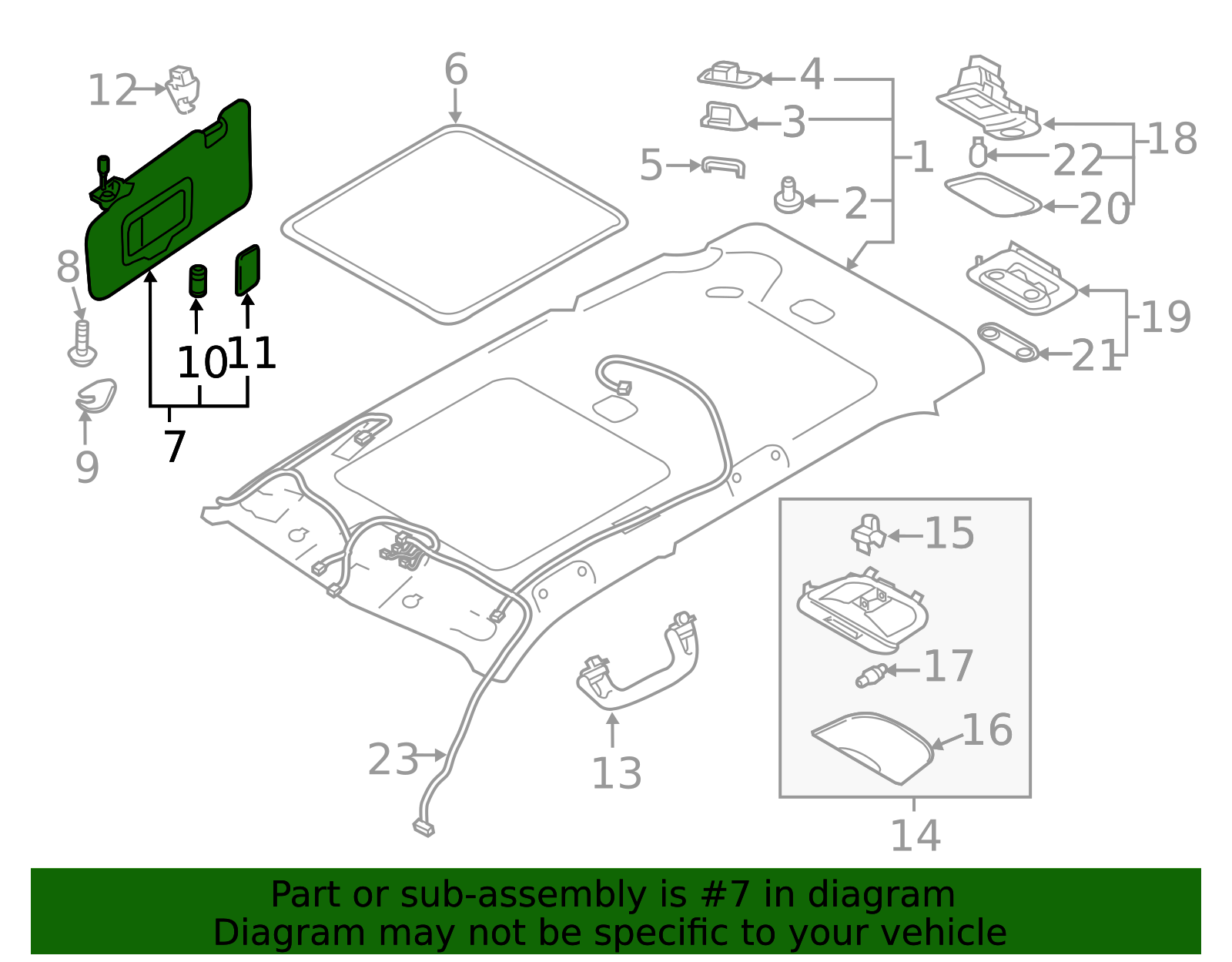 2019-2024 Subaru Forester Sun-Visor 92011SJ050ME | Subaru Online Parts