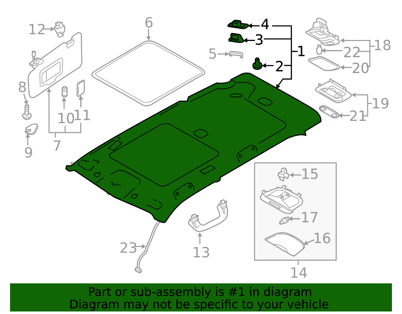 2022-2023 Subaru Forester Headliner 94443SJ020ME | Subaru Online Parts