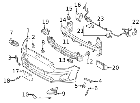 Mek-motoo Chrome Fog Light Trim Strips – Pair, For Ford Fusion 2019-2020 Front Bumper