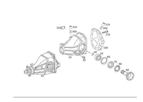 Rear Axle Housing with Differential for 2001 Mercedes-Benz C240 #0
