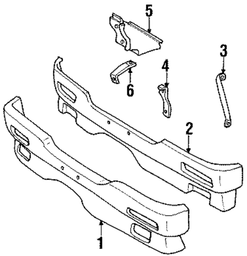 Bumper & Components - Front for 1992 GMC Typhoon #0