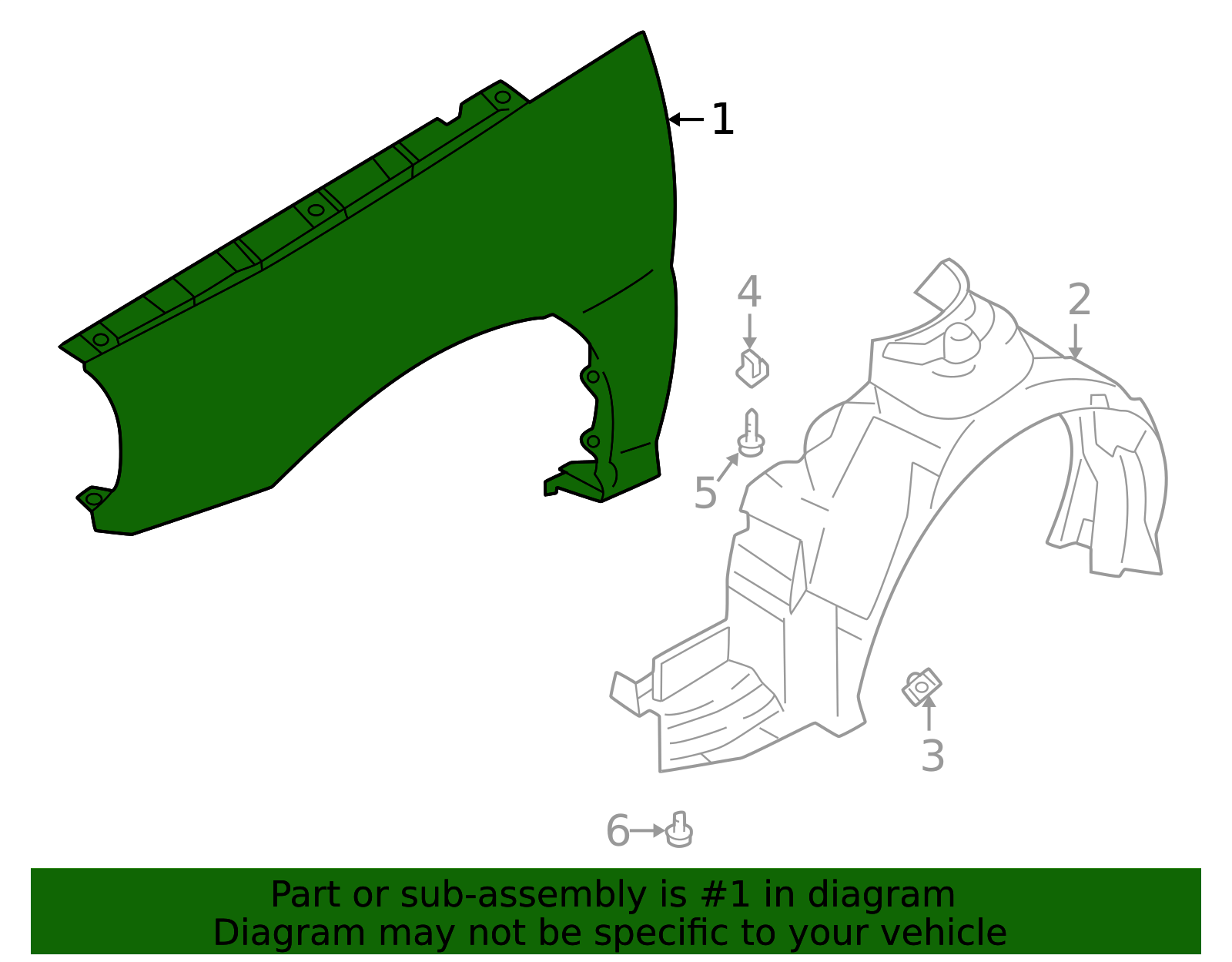 2001-2002 Kia Rio Fender - Driver's Side (LH) 0K32A-52211 | TascaParts.com