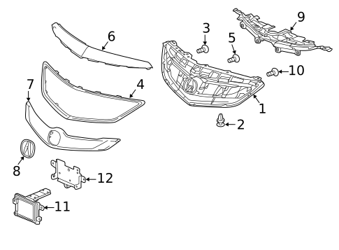 Grille & Components for 2018 Acura ILX #0