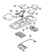 SN94TL2AA - Instrument Panel and Radios and Consoles: Overhead Console Housing for Dodge: Ram 1500, Ram 2500, Ram 3500 Image