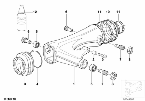 Rear Swing Arm with Bearing, Strut for 2001 BMW-Motorrad R 1150 RT #0